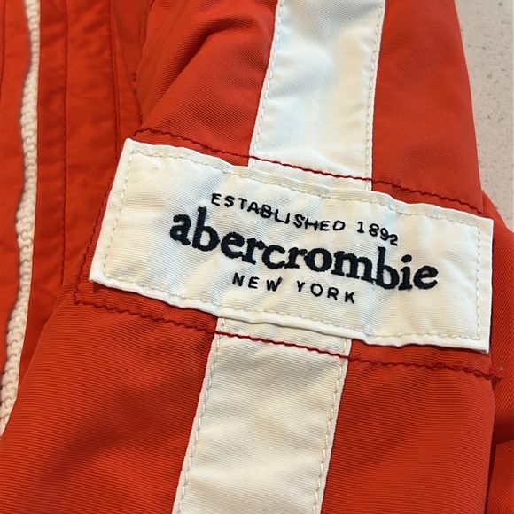 Abercrombie Saranac Lake Jacket Orange & White Jacket Kid's Size Large - Picture 16 of 17